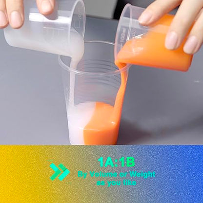 BBDINO Silicone Mold Making Kit 15A Liquid Platinum Silicone Orange Trial | 1A:1B Mixing Self Degassing 3 Hrs Fast Cure Silicone Flexible & Durable Ideal for Resin/Soap/Candle/Silicone Molds Making - color: 35 Oz Persimmom Orange