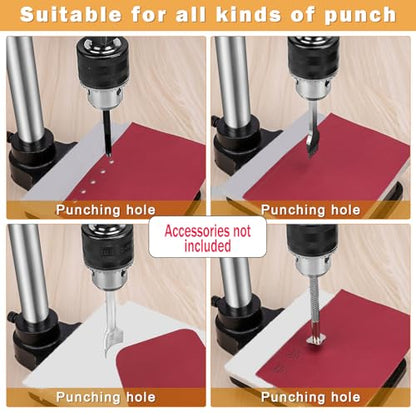 Leather Press Machine Hole Puncher Hand Punching Machine with 4cm Round Press Plate,11pcs Punch Tool Include Rivet Setter,Snap kit Tool for DIY Craft Punching Cutting,Install Rivets and Snap Buttons - size: D