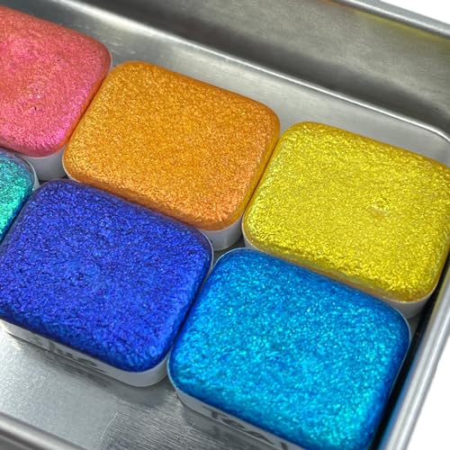 IUILE Handmade Watercolor Paints - Rainbow CS Quarter Pan Set (8 colors) - color: Rainbow CS