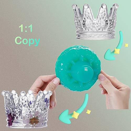 BBDINO Silicone Mold Making Kit Super Elastic Clear Liquid Silicone 2.42lbs | 1A:1B Mixing -Self Degassing -3 Hrs Fast Cure Platinum Mold Making Silicone for Casting Resin/Silicon/Candle/Soap Molds - color: 38.8 Oz Clear
