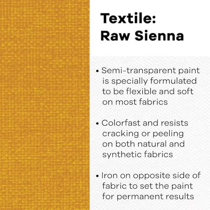 Textile Color Paint RAW Sienna - color: Raw Sienna, size: 8 Fl Oz (Pack of 1)