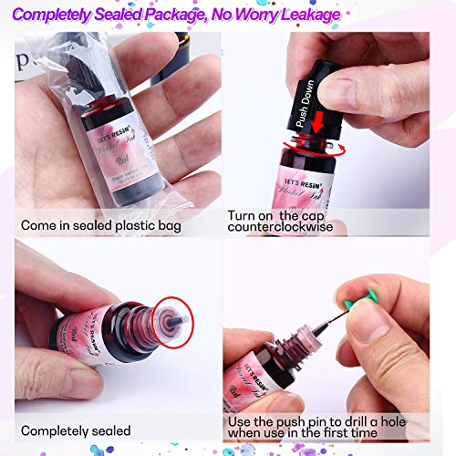 LET'S RESIN Concentrated Alcohol Ink Set, 26 Vibrant Colors (Each 0.35oz) | Alcohol-Based Resin Ink, Alcohol Paint Resin Dye for Resin Art, Tumblers, Resin Epoxy