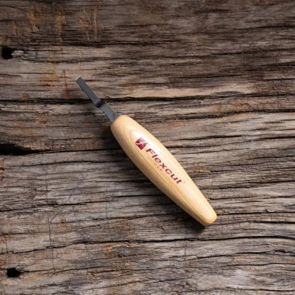 Flexcut Wood Carving Tools | Micro Dogleg Chisel | 3/16 Inch (5 mm) | 1095 High Carbon Steel Blade for Miniature and Fine Detail Work | Ergonomic Ash Hardwood Handle | MT45 | Made in the U.S.A.