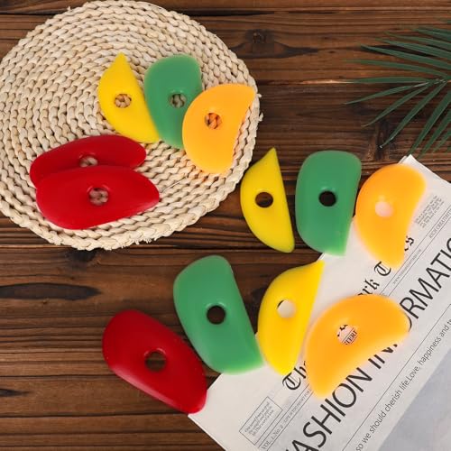 4pcs Pottery Ribs, 4 Styles Soft Silicone Colorful Pottery Trimming Rib Practical Ceramic Shaping Clay Tools Suitable for Shapes Sculpting & Trimming