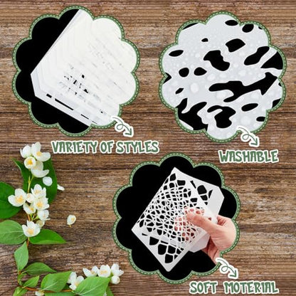Marspark 20 Pieces Wildflower Stencils for Painting Template Flower Wall Stencils Reusable Spring Templates PET DIY Drawing for Painting on Wood Wall(Irregularity Style) - style: Irregularity Style