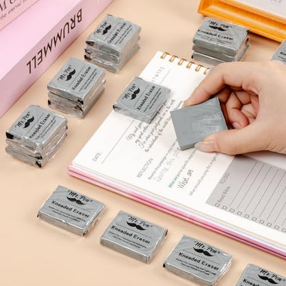 Mr. Pen- Kneaded Erasers, 1.37" x 1.7", 24 Pack, Gray | Soft Moldable Art Erasers for Charcoal, Graphite & Pastel Drawing, Precision Highlighting, Smudge Control - color: Gray, size: 24 Pack, 1.7" x 1.37"