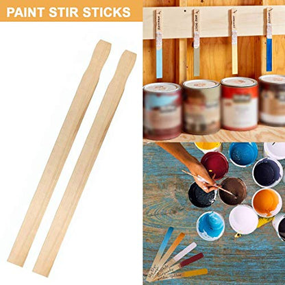 Wooden Paint Stir Sticks - Rewiss Paint Sticks 12 Inch Wood Stirrers Paddles Resin or Kids Wooden Craft Sticks, Garden and Library Markers(Pack of 50) - size: 12 inch(50pcs)