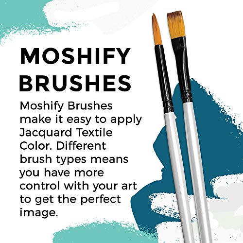 Moshify Jacquard Products White Textile Color Fabric Paint Made in USA - JAC1123 2.25-Ounces - Bundled Brush Set - size: 2.25 Ounce (Pack of 1)