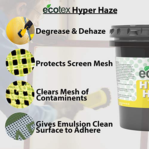 Ecotex® All Purpose Screen Printing Hyper Haze (Gallon - 128oz.) - Eco-Friendly Haze Remover and Degreaser, Plastisol and Water Based Ink Remover - Silk Screen Cleaner - size: 128 Ounce (Pack of 1)