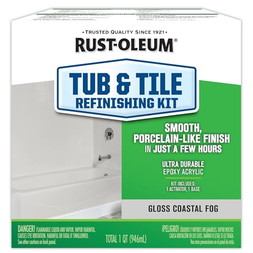 Rust-Oleum 384166 Tub And Tile Refinishing 2-Part Kit, Gloss Coastal Fog - color: Coastal Fog