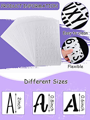 30 Pieces Letter Stencils for Painting 4 x 7 Inch Alphabet Reusable Plastic Numbers Font Templates for Journal Notebook, Diary, Scrapbook Decor Supplies