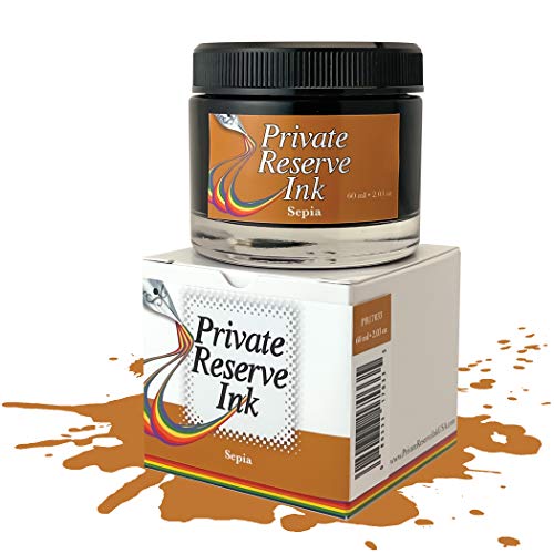 Private Reserve Premium Fountain Pen Ink, 60ml Bottle, Sepia | Premium fountain pen ink with smooth flow, rich color, and reliable everyday writing performance. - color: Sepia