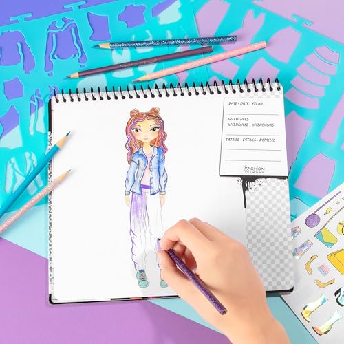 Fashion Angels Streetwear Design Portfolio, Includes 30 Sketch Sheets, Stencil Sheets, Stickers & Inspiration Guide, Ideal Drawing Kit for Girls Ages 6+ - color: Streetwear Design
