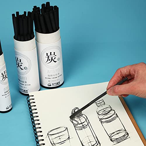 Vine Charcoal Sticks Pencils Drawing Set Medium Willow Black Charcoal Pencils for Sketching Shading Artist Present 25pcs