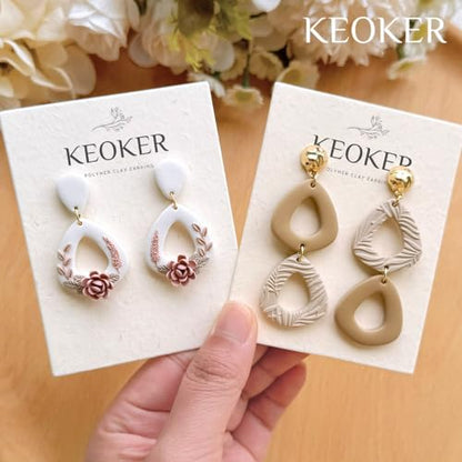 Keoker Polymer Clay Cutters, Boho Polymer Clay Cutters, Clay Earrings Cutters, Basic Polymer Clay Jewelry Making Supplies, Polymer Clay Cutter Sets - color: B color