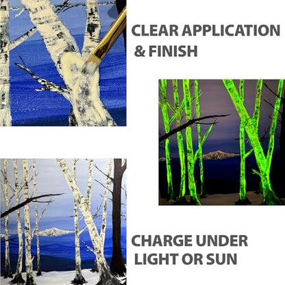 milo Glow in the Dark Acrylic Paint | Clear Phosphorescent Green Glow | 16 oz Bottle | Easy Light Glow Activated | Made in the USA | Non-Toxic | Glows UV in Black Light | Paint in the Dark - style: Glow in the Dark 16 oz