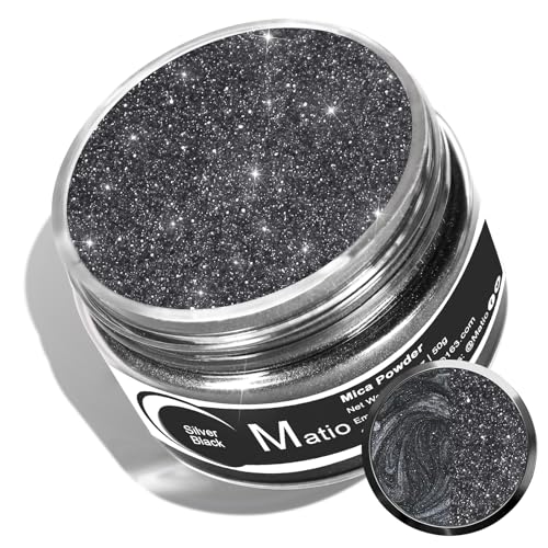 Matio Grey Mica Powder for Epoxy Resin, 1.8oz/ 50g Pearlescent Effect Mica Powder Natural Color Pigment for Soap Making, Bath Bomb, Candle Dye, Resin Craft, Paint, Nails Art, Jewelry, Slime Pigment - color: Grey