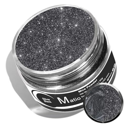 Matio Grey Mica Powder for Epoxy Resin, 1.8oz/ 50g Pearlescent Effect Mica Powder Natural Color Pigment for Soap Making, Bath Bomb, Candle Dye, Resin Craft, Paint, Nails Art, Jewelry, Slime Pigment - color: Grey