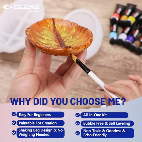 Glizma Complete Gypsum Casting Powder Kit 2 Sets 6 Leaf Trays, Home Decor DIY Beginners Crafts Kits Adults Women, Water Activated, Fast Curing, Date Night Painting Kit(Acrylic Paint Inclueded) - size: Leaf