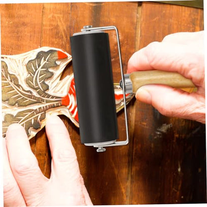 KONTONTY Ink Roller Tool Set 10cm Printmaking Rubber Roller Stamping Tool for Crafts Wallpapers
