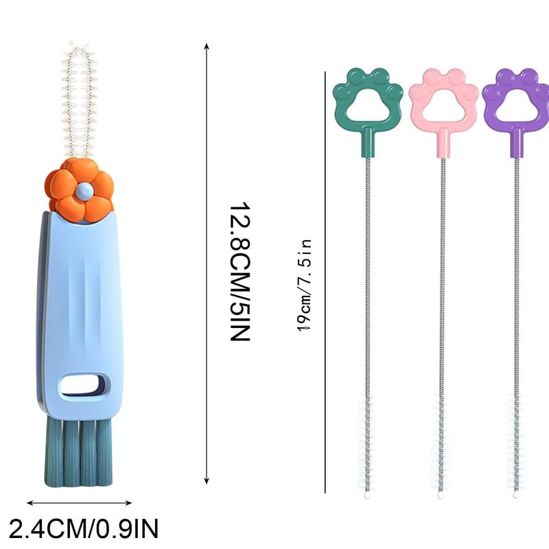 3 in 1 Cup Lid Cleaning Brush, 2024 New Crevice Cleaning Brush Set for Baby Bottle Gap Tight Spaces Cup, 3 in 1 Multifunctional Cleaning Brush Portable Cup Lid Cleaner with Brush(D) - color: D1