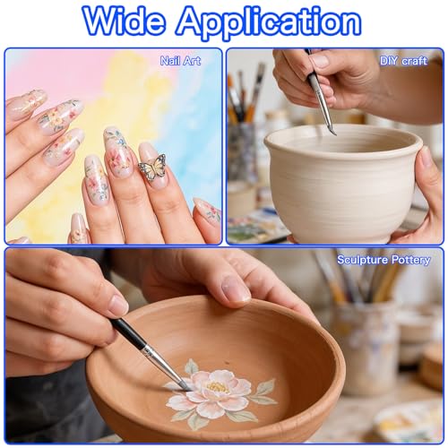 Silicone Paint Brush, 10Pcs Head Silicone Brushes for Crafts Rubber Paint Pens Flexible Clay Carving Tools for Sculpting Handicraft Pottery Handicraft Nail Art Artwork Acrylic Paints Gouache,5 Shapes