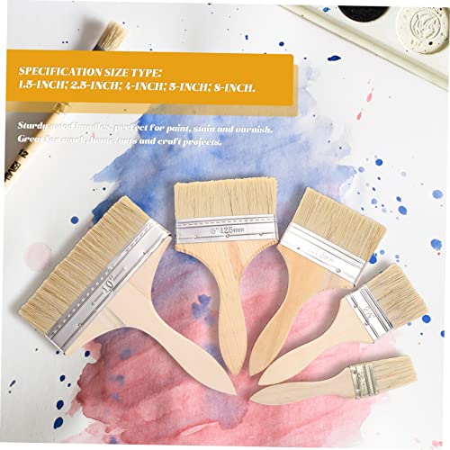 Oil Paint Set 5pcs Fine Detail Paint Brushes Wooden Handle Art Supplies for Painting