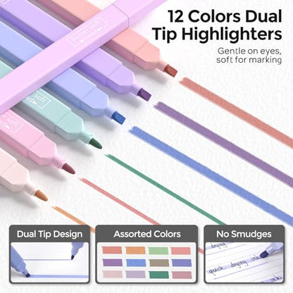 Nicpro 50 PCS School Supplies Stationary Set with Pencil Case - 6 Gel Pens & Refills, 12 Highlighters, 6 Art Mechanical Pencil Set, 12 Tube lead Refills for College Essentials Office Stationery -Black - color: Black, size: 50 PCS