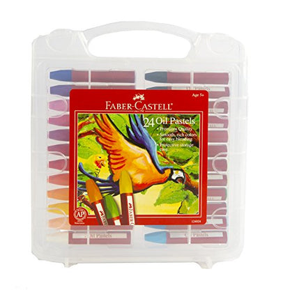 Faber-Castell Blendable Oil Pastels In Durable Storage Case | Back to School Favorites | 24 Vibrant Colors - Non-Toxic Pastels for Kids