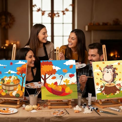 Sherr 12 Pcs Pre Drawn Canvas Pre Printed Canvas for Adults Sip and Paint Party Canvases Painting Kit for Summer Easter Mother's Day Party Favor(Autumn Harvest,8 x 10 Inch) - size: 8 x 10 Inch, style: Autumn Harvest