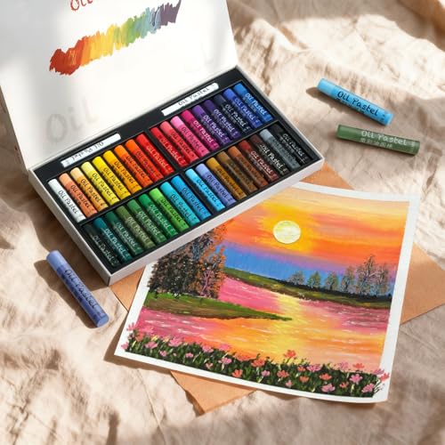 AUK 36 Vibrant Colors Oil Pastels Set for Artists Adult, Soft Pastels Blendable for Drawing, Painting, Sketching Blending, Layering, Shading Christmas Gifts - color: 36 colors