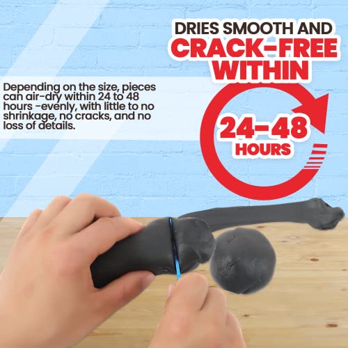 3.3 lbs Moldable Cosplay Foam Clay (Black) - Air-Dry High Density Clay for Intricate Designs - Dries Evenly Within 24-48 Hours - Sandable and Paintable Clay Foam - color: Black, size: 1500g