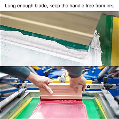 HARFINGTON Screen Printing Squeegee 2 Inch 75 Durometer Rubber Blade Wooden Handle Ink Scraper for Screen Printing Fabric Printmaking - size: 2 Inch