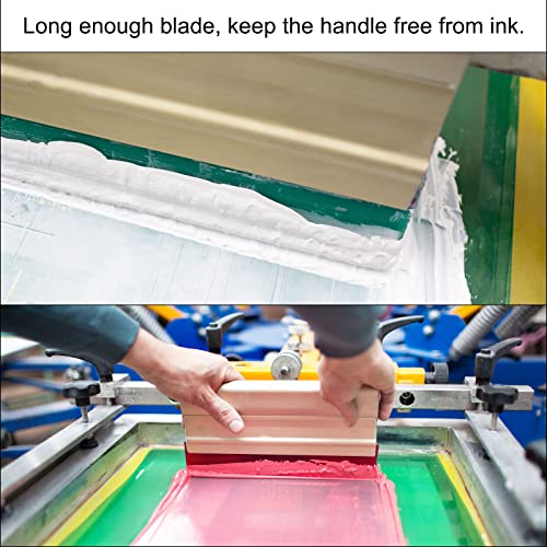 HARFINGTON Screen Printing Squeegee 4 Inch 75 Durometer Rubber Blade Wooden Handle Ink Scraper for Screen Printing Fabric Printmaking - size: 4 Inch