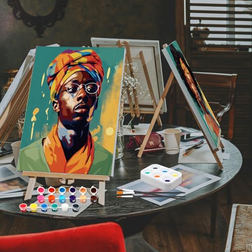 Dinifee 6 Pack Pre Drawn Canvas for Painting Pre Printed Canvas Kit 8 x 10 Inch Stretched Cotton Paint and Sip Set for Adults Couple Party Graduation Summer Date Night(Lover) - style: Lover