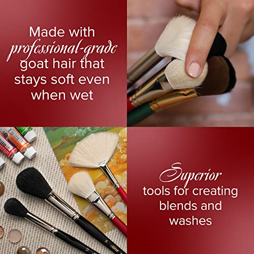 Silver Brush 5618S-14 Silver Mop Short Handle Blender Brush, Black, Round, Size 14 - size: Size 14