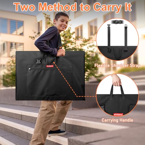 GOTIDEAL Light Weight Art Portfolio Bag, 18x24 Inches Waterproof Art Portfolio Case with Shoulder & Handle Carry, Storage Carrying Bag for Artwork Sketch Drawing Canvas Photography Poster ﻿ - size: 18"x24"