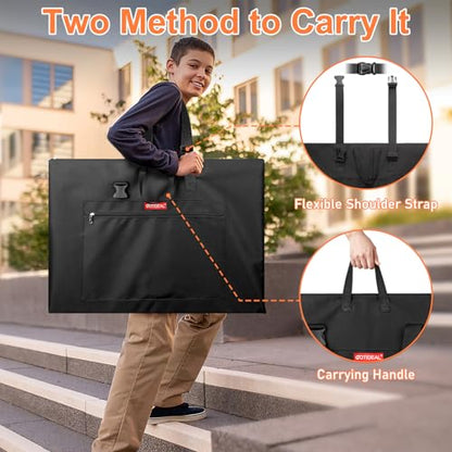 GOTIDEAL Light Weight Art Portfolio Bag, 18x24 Inches Waterproof Art Portfolio Case with Shoulder & Handle Carry, Storage Carrying Bag for Artwork Sketch Drawing Canvas Photography Poster ﻿ - size: 18"x24"