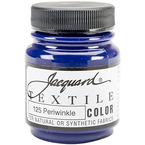 Jacquard Textile Color Periwinkle - Permanent Fabric Paint for Clothes, Furniture Upholstery, Shoes or Tote Bags – Indoor & Outdoor 2.25 Oz Jar, Upholstery - color: Periwinkle, size: 2.25 Fl Oz (Pack of 1)