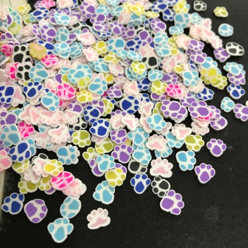 50g/Pack Paw Print Slices Supplies Polymer Soft Clay Fimo DIY Decoration for Resin Nail Art Slime Cake Dessert MX15 - color: MX15