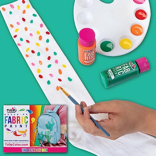 Tulip Brush-on Fabric Paints, 14 Colors 2 fl oz each, Permanent, Flexible, Rainbow