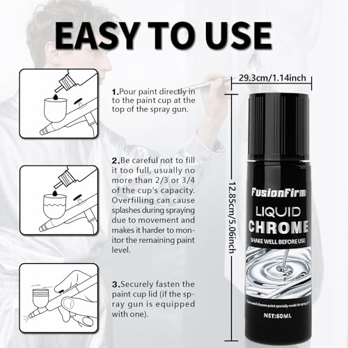 Liquid Leaf Paint - Alcohol-Based Airbrush Paint - High Gloss Finish Silver 2 Fl Oz - color: Silver, size: 2 Fl Oz (Pack of 1)
