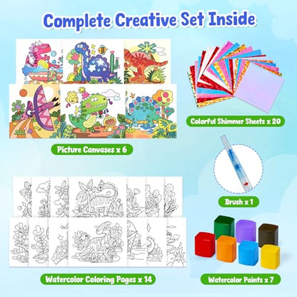 JoyCat Paint with Water Coloring Books, Art & Craft Activity, No Mess Art for Kids Ages 4-8, Craft Kits & Supplies, DIY Creative Activity, Gifts for Girls & Boys (Dinosaurs) - style: Dinosaurs