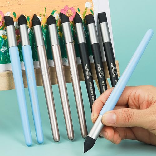 Color Shaper Paints Mixing Tool Paint Shaper Color Painting Blending Tool for Smearing Blending Highlighting Pastel Tools Soft Pastel Silicone Tools Oil Soft - color: Blue 3 Pack Set