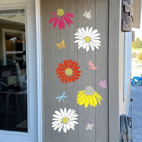 Large Flower Stencils for Painting on Wood Fence Stencils for Outdoors Reusable Daisy Cone Flower Stencil for Painting on Wall Canvas Fabric Furniture - style: Daisy Coneflower