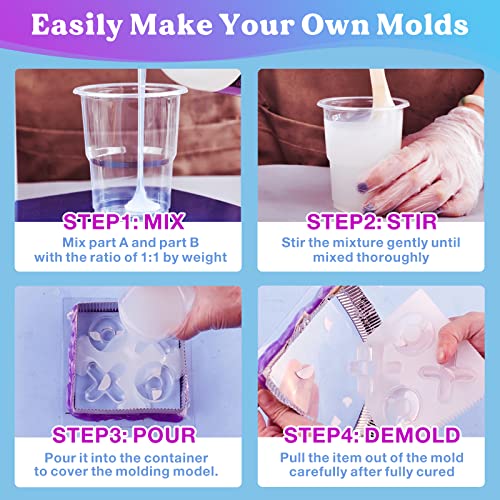 Bundle Set of 15A Silicone Mold Making Kit and 40A Silicone Putty