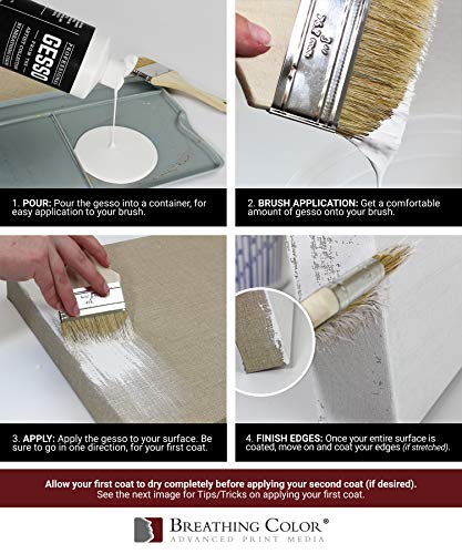 Breathing Color White Gesso Canvas Primer (1 Gallon Bundle)