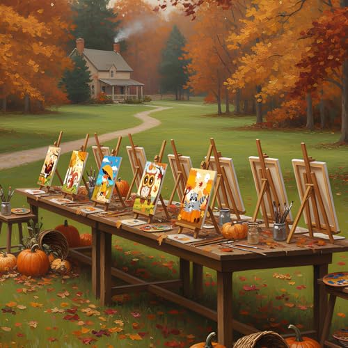 Sherr 12 Pcs Pre Drawn Canvas Pre Printed Canvas for Adults Sip and Paint Party Canvases Painting Kit for Summer Easter Mother's Day Party Favor(Happy Autumn,8 x 10 Inch) - size: 8 x 10 Inch, style: Happy Autumn
