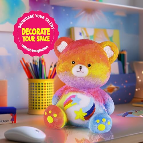 LAOESE Paint Your Own Bear Lamp Kit, Art Supplies Bear Painting Kit for Kids 6-12, Arts and Crafts for Kids Ages 8-12, Bear Toy Girls Boys Birthday Gifts for Kids Ages 3 4 5 6 7 8 9 10 11 12+ - style: Bear