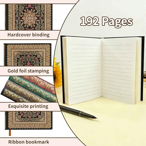 Mlife A6 Small Notebook,Lined Pocket Notebook Hardcover,Journaling Notebooks,192 Pages,100 GSM paper,3.74''* 5.5'',Mini Journal for Women and Man - color: C, size: A6 Lined